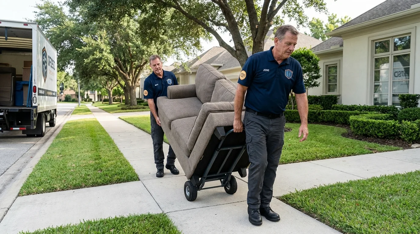 Local residential moving crew loading furniture in London, KY